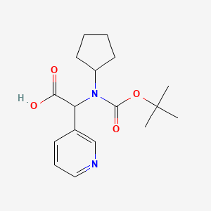 molecular formula C17H24N2O4 B14876687 2-((Tert-butoxycarbonyl)(cyclopentyl)amino)-2-(pyridin-3-yl)acetic acid 