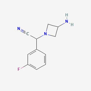 2-(3-Aminoazetidin-1-yl)-2-(3-fluorophenyl)acetonitrile