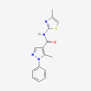 molecular formula C15H14N4OS B14876704 5-methyl-N-(4-methylthiazol-2-yl)-1-phenyl-1H-pyrazole-4-carboxamide 