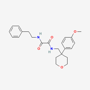 molecular formula C23H28N2O4 B14876736 N1-((4-(4-methoxyphenyl)tetrahydro-2H-pyran-4-yl)methyl)-N2-phenethyloxalamide 