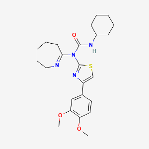 3-cyclohexyl-1-(4-(3,4-dimethoxyphenyl)thiazol-2-yl)-1-(3,4,5,6-tetrahydro-2H-azepin-7-yl)urea