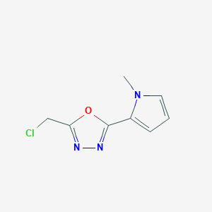 molecular formula C8H8ClN3O B14876782 2-(chloromethyl)-5-(1-methyl-1H-pyrrol-2-yl)-1,3,4-oxadiazole 