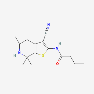 N-(3-cyano-5,5,7,7-tetramethyl-4,5,6,7-tetrahydrothieno[2,3-c]pyridin-2-yl)butanamide