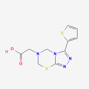 2-(3-(thiophen-2-yl)-5H-[1,2,4]triazolo[3,4-b][1,3,5]thiadiazin-6(7H)-yl)acetic acid