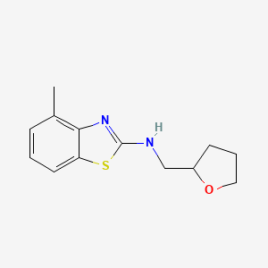 molecular formula C13H16N2OS B1487688 4-methyl-N-((tetrahydrofuran-2-yl)methyl)benzo[d]thiazol-2-amine CAS No. 1251578-66-1
