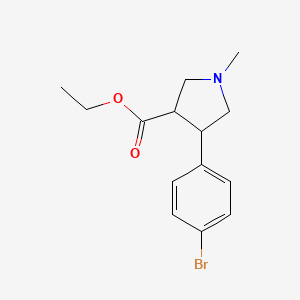 molecular formula C14H18BrNO2 B14876901 Ethyl 4-(4-bromophenyl)-1-methylpyrrolidine-3-carboxylate 