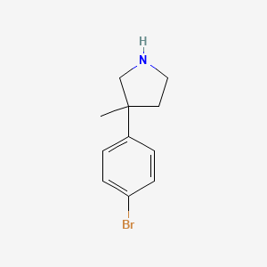 molecular formula C11H14BrN B14876932 3-(4-Bromophenyl)-3-methylpyrrolidine 