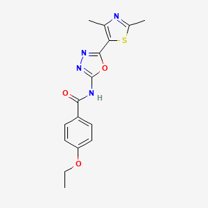 molecular formula C16H16N4O3S B14876962 N-(5-(2,4-dimethylthiazol-5-yl)-1,3,4-oxadiazol-2-yl)-4-ethoxybenzamide 