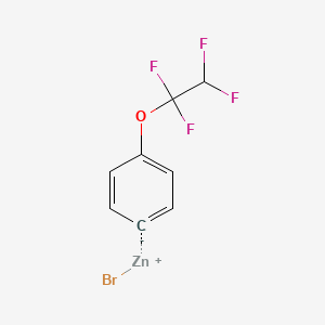 molecular formula C8H5BrF4OZn B14876976 (4-(1,1,2,2-Tetrafluoroethoxy)phenyl)Zinc bromide 