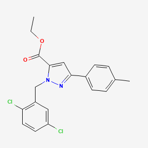 molecular formula C20H18Cl2N2O2 B14876978 Ethyl 1-(2,5-dichlorobenzyl)-3-p-tolyl-1H-pyrazole-5-carboxylate 