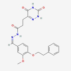 molecular formula C22H23N5O5 B14876990 (Z)-3-(3,5-dioxo-2,3,4,5-tetrahydro-1,2,4-triazin-6-yl)-N'-(3-methoxy-4-phenethoxybenzylidene)propanehydrazide 