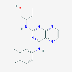 2-({4-[(3,4-Dimethylphenyl)amino]pteridin-2-yl}amino)butan-1-ol