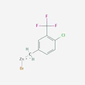 molecular formula C8H5BrClF3Zn B14877039 (4-Chloro-3-(trifluoromethyl)benZyl)Zinc bromide 