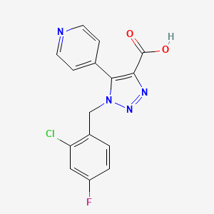 molecular formula C15H10ClFN4O2 B1487704 1-(2-氯-4-氟苄基)-5-(吡啶-4-基)-1H-1,2,3-三唑-4-羧酸 CAS No. 1338667-52-9