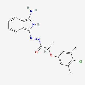 (Z)-N'-(3-amino-1H-isoindol-1-ylidene)-2-(4-chloro-3,5-dimethylphenoxy)propanehydrazide