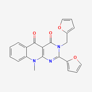 2-(furan-2-yl)-3-(furan-2-ylmethyl)-10-methylpyrimido[4,5-b]quinoline-4,5(3H,10H)-dione