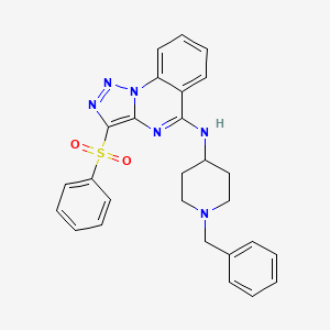 3-(benzenesulfonyl)-N-(1-benzylpiperidin-4-yl)triazolo[1,5-a]quinazolin-5-amine