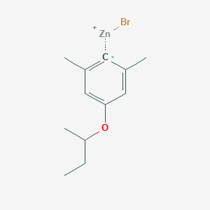 molecular formula C12H17BrOZn B14877087 (4-sec-Butyloxy-2,6-dimethylphenyl)Zinc bromide 