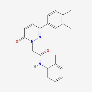 molecular formula C21H21N3O2 B14877095 2-(3-(3,4-dimethylphenyl)-6-oxopyridazin-1(6H)-yl)-N-(o-tolyl)acetamide 