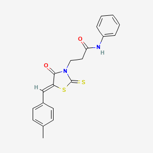 (Z)-3-(5-(4-methylbenzylidene)-4-oxo-2-thioxothiazolidin-3-yl)-N-phenylpropanamide