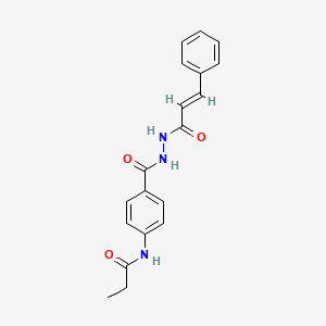 (E)-N-(4-(2-cinnamoylhydrazinecarbonyl)phenyl)propionamide