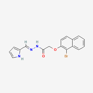 (E)-N'-((1H-pyrrol-2-yl)methylene)-2-((1-bromonaphthalen-2-yl)oxy)acetohydrazide