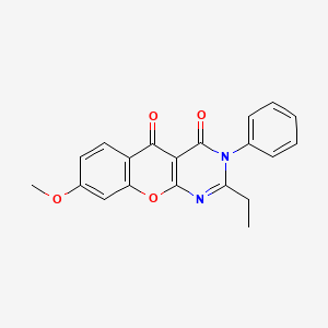 2-ethyl-8-methoxy-3-phenyl-4H-chromeno[2,3-d]pyrimidine-4,5(3H)-dione