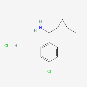molecular formula C11H15Cl2N B1487745 (4-氯苯基)(2-甲基环丙基)甲胺盐酸盐 CAS No. 1354954-63-4