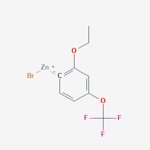 molecular formula C9H8BrF3O2Zn B14877453 (2-Ethoxy-4-(trifluoromethoxy)phenyl)Zinc bromide 