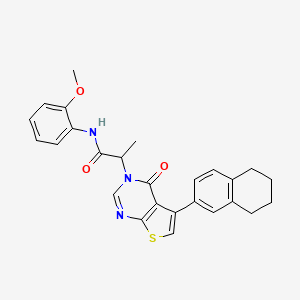 N-(2-methoxyphenyl)-2-(4-oxo-5-(5,6,7,8-tetrahydronaphthalen-2-yl)thieno[2,3-d]pyrimidin-3(4H)-yl)propanamide