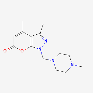 3,4-dimethyl-1-[(4-methylpiperazin-1-yl)methyl]pyrano[2,3-c]pyrazol-6(1H)-one