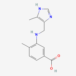 molecular formula C13H15N3O2 B1487753 4-methyl-3-{[(5-methyl-1H-imidazol-4-yl)methyl]amino}benzoic acid CAS No. 1275311-69-7