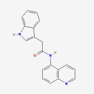 2-(1H-indol-3-yl)-N-(quinolin-5-yl)acetamide