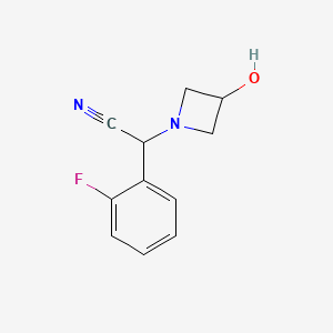 molecular formula C11H11FN2O B14877562 2-(2-Fluorophenyl)-2-(3-hydroxyazetidin-1-yl)acetonitrile 