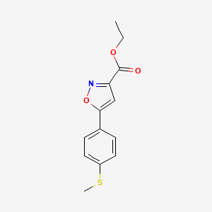 molecular formula C13H13NO3S B14877567 Ethyl 5-(4-(methylthio)phenyl)isoxazole-3-carboxylate 