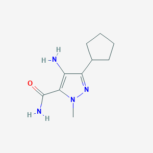 molecular formula C10H16N4O B1487757 4-amino-3-cyclopentyl-1-methyl-1H-pyrazole-5-carboxamide CAS No. 1033444-03-9