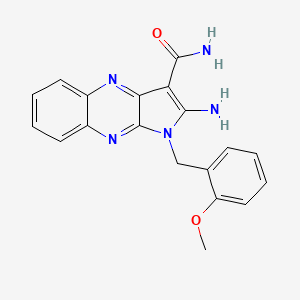 molecular formula C19H17N5O2 B14877583 2-amino-1-(2-methoxybenzyl)-1H-pyrrolo[2,3-b]quinoxaline-3-carboxamide 