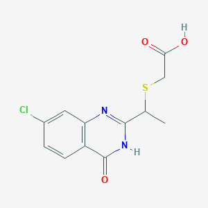 2-((1-(7-Chloro-4-oxo-3,4-dihydroquinazolin-2-yl)ethyl)thio)acetic acid