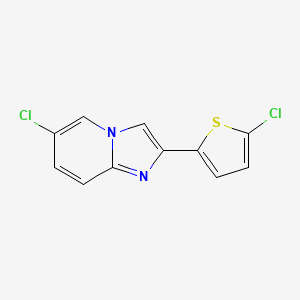 molecular formula C11H6Cl2N2S B14877640 6-Chloro-2-(5-chlorothiophen-2-yl)imidazo[1,2-a]pyridine 