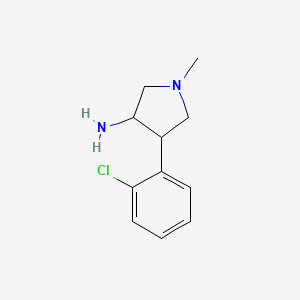 molecular formula C11H15ClN2 B14877662 4-(2-Chlorophenyl)-1-methylpyrrolidin-3-amine 