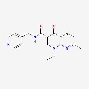 molecular formula C18H18N4O2 B14877689 1-ethyl-7-methyl-4-oxo-N-(pyridin-4-ylmethyl)-1,4-dihydro-1,8-naphthyridine-3-carboxamide 