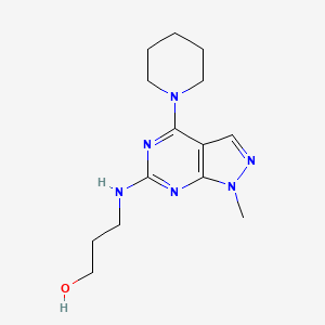 3-((1-methyl-4-(piperidin-1-yl)-1H-pyrazolo[3,4-d]pyrimidin-6-yl)amino)propan-1-ol