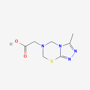 molecular formula C7H10N4O2S B14877701 2-(3-methyl-5H-[1,2,4]triazolo[3,4-b][1,3,5]thiadiazin-6(7H)-yl)acetic acid 