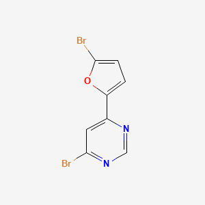 molecular formula C8H4Br2N2O B14877719 4-Bromo-6-(5-bromofuran-2-yl)pyrimidine 