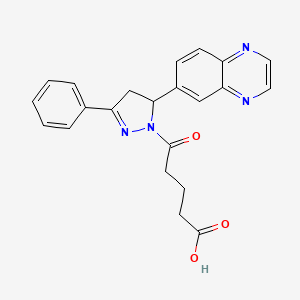 5-Oxo-5-(3-phenyl-5-quinoxalin-6-yl-4,5-dihydro-pyrazol-1-yl)-pentanoic acid