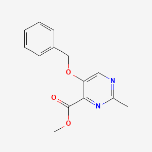 molecular formula C14H14N2O3 B14877792 Methyl 5-(benzyloxy)-2-methylpyrimidine-4-carboxylate 