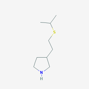 molecular formula C9H19NS B14877853 3-(2-(Isopropylthio)ethyl)pyrrolidine 