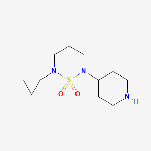 molecular formula C11H21N3O2S B14877869 2-Cyclopropyl-6-(piperidin-4-yl)-1,2,6-thiadiazinane 1,1-dioxide 