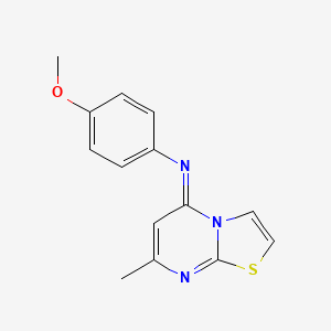 molecular formula C14H13N3OS B14877890 (Z)-4-methoxy-N-(7-methyl-5H-thiazolo[3,2-a]pyrimidin-5-ylidene)aniline 