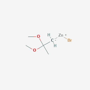 molecular formula C5H11BrO2Zn B14877891 2,2-Dimethoxypropyl)Zinc bromide 